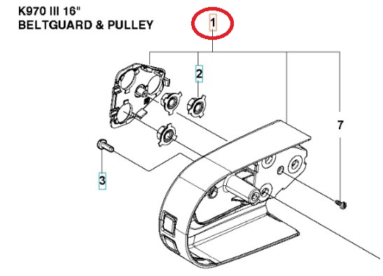 BELT GUARD KIT 16 i gruppen Övriga Reservdelar / Reservdelar Husqvarna Motorkap / Reservdelar Husqvarna K970 hos Motorsågsbutiken (5010571-04)