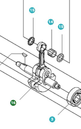 Vevaxel i gruppen Övriga Reservdelar / Reservdelar Husqvarna Lövblåsare / Reservdelar Husqvarna 530BT hos Motorsågsbutiken (5041193-01)