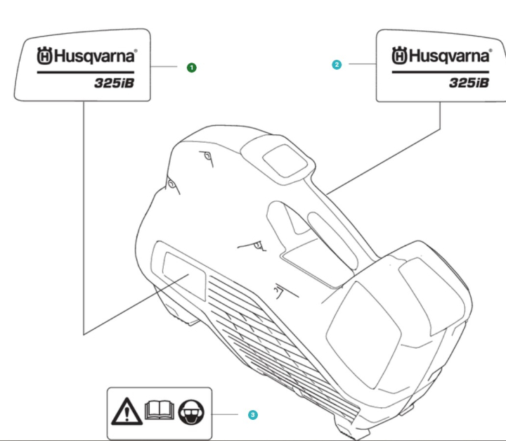 Decal Product Decal Left 325Ib i gruppen Övriga Reservdelar / Reservdelar Husqvarna Lövblåsare / Reservdelar Husqvarna 325iB hos Motorsågsbutiken (5296338-01)