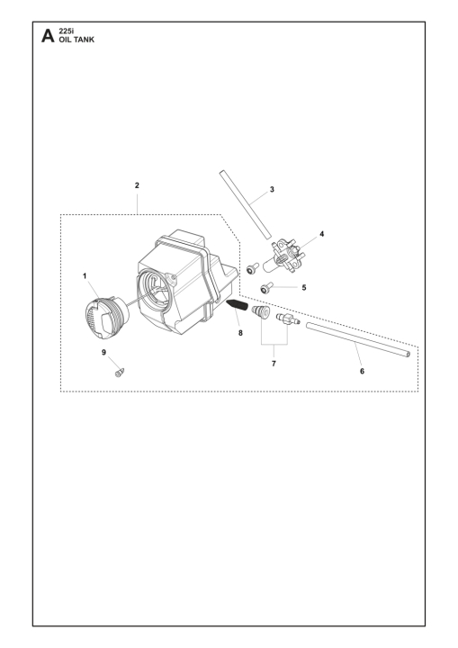 Tank Assy 225I Servicer Parts i gruppen Reservdelar Motorsågar / Husqvarna Motorsågar 200-serie / Reservdelar Husqvarna 225i hos Motorsågsbutiken (5376482-01)