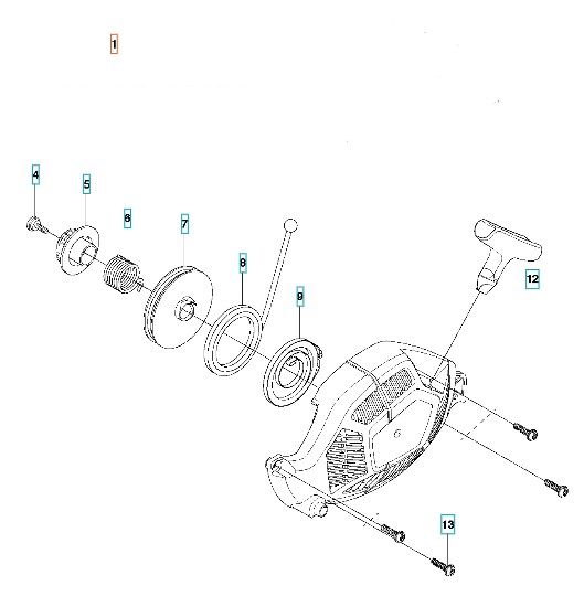 Startapparat Husqvarna 439 i gruppen Reservdelar Motorsågar / Startsystem & startdelar / Startapparat hos Motorsågsbutiken (5793098-01)