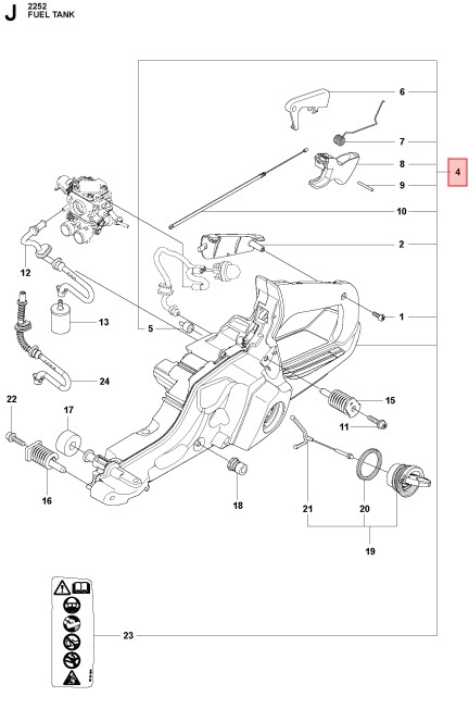 Bränsletank Kpl 5808871-02 i gruppen Reservdelar Motorsågar / Bränslesystem & bränsledelar / Bränsletank hos Motorsågsbutiken (5808871-02)