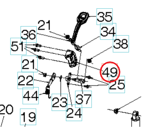 Bracket Bucket Height Lever Bu i gruppen Övriga Reservdelar / Reservdelar Husqvarna Snöslungor / Reservdelar Husqvarna ST430T hos Motorsågsbutiken (5950804-01)