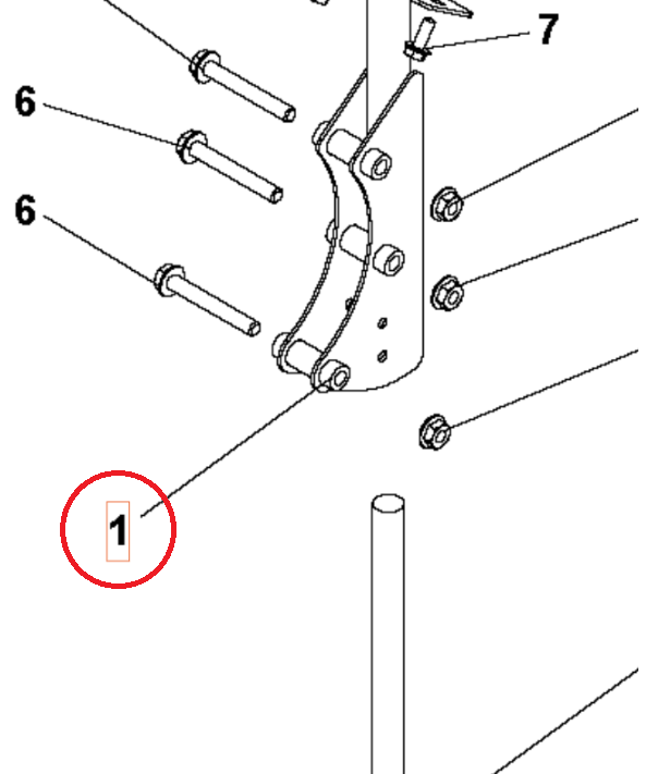 Spur Support Black Ral9005 i gruppen Övriga Reservdelar / Reservdelar Husqvarna Jordfräsar / Reservdelar Husqvarna TR348 hos Motorsågsbutiken (5986805-01)