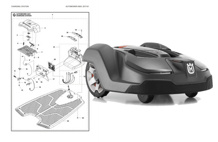 Reservdelar till robotgräsklippare med sprängskiss