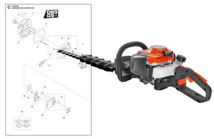 Reservdelar och sprängskiss Husqvarna 322HD60